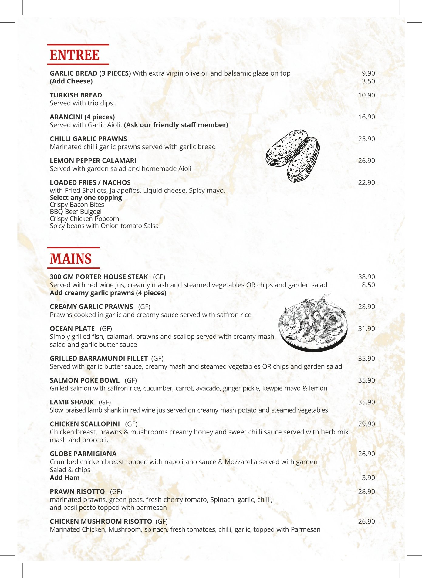 Dinner Menu 1